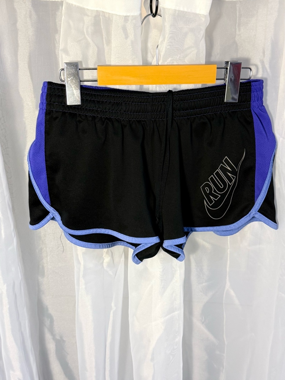 Nike Black and Purple Women's Run Shorts - Picture 2 of 4